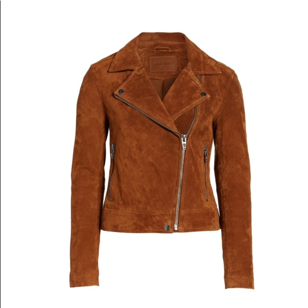 BLANKNYC Denim Suede Moto Jacket